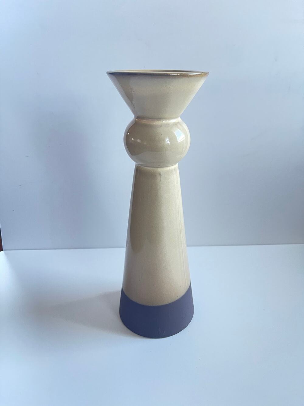 Ceramic HD Design Candleholder Single Ivory
